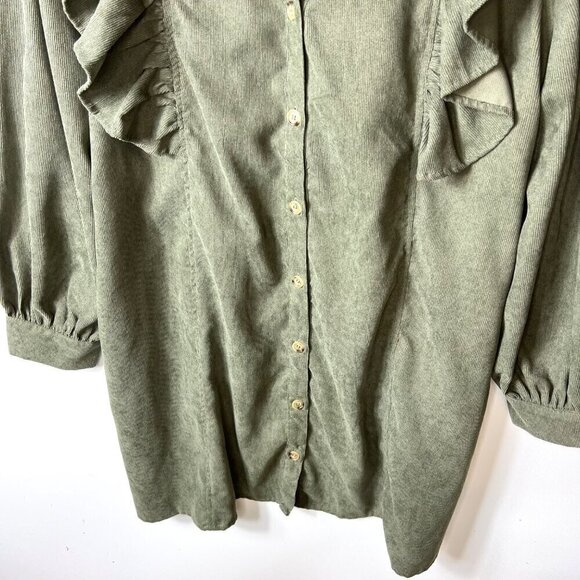 Entro green button up dress women’s‎ size 1X - Picture 3 of 8